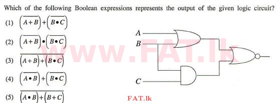 National Syllabus : Advanced Level (A/L) Information & Communication Technology ICT - 2012 August - Paper I (English Medium) 27 1
