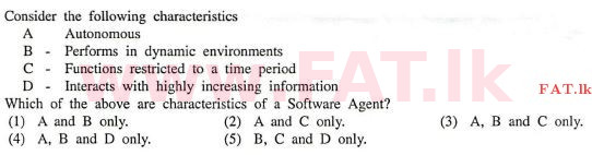 National Syllabus : Advanced Level (A/L) Information & Communication Technology ICT - 2012 August - Paper I (English Medium) 32 1
