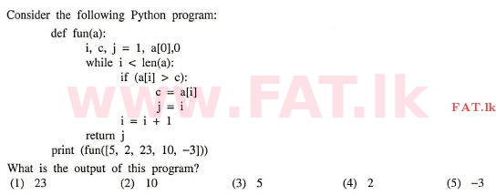 National Syllabus : Advanced Level (A/L) Information & Communication Technology ICT - 2012 August - Paper I (English Medium) 49 1