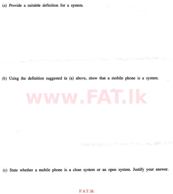 National Syllabus : Advanced Level (A/L) Information & Communication Technology ICT - 2012 August - Paper II (English Medium) 2 1