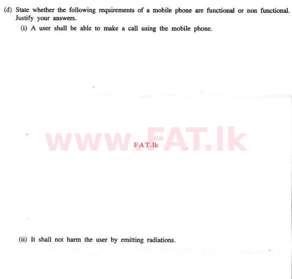 National Syllabus : Advanced Level (A/L) Information & Communication Technology ICT - 2012 August - Paper II (English Medium) 2 2