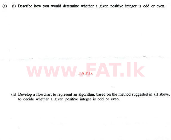 National Syllabus : Advanced Level (A/L) Information & Communication Technology ICT - 2012 August - Paper II (English Medium) 3 1