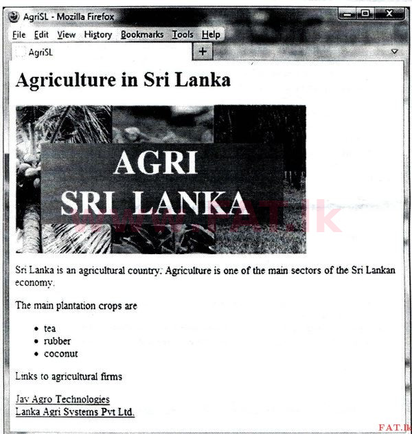 National Syllabus : Advanced Level (A/L) Information & Communication Technology ICT - 2012 August - Paper II (English Medium) 6 2