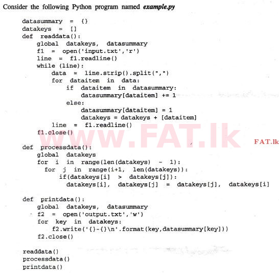 National Syllabus : Advanced Level (A/L) Information & Communication Technology ICT - 2012 August - Paper II (English Medium) 9 1