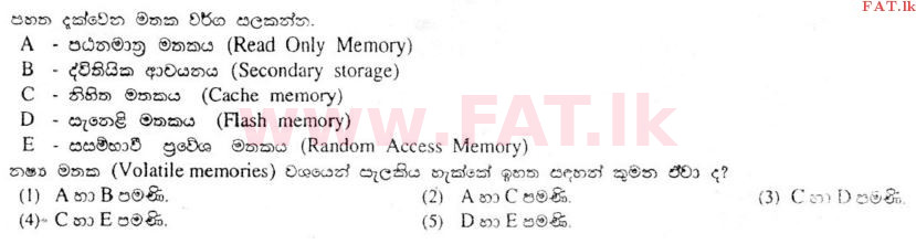දේශීය විෂය නිර්දේශය : උසස් පෙළ (A/L) තොරතුරු හා සන්නිවේදන තාක්ෂණය (ICT) - 2011 අගෝස්තු - ප්‍රශ්න පත්‍රය I (සිංහල මාධ්‍යය) 30 1