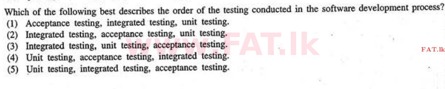 உள்ளூர் பாடத்திட்டம் : உயர்தரம் (உ/த) தகவல் தொடர்பாடல் தொழில்நுட்பம் - 2011 ஆகஸ்ட் - தாள்கள் I (English மொழிமூலம்) 10 1