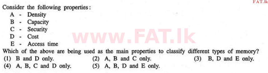 உள்ளூர் பாடத்திட்டம் : உயர்தரம் (உ/த) தகவல் தொடர்பாடல் தொழில்நுட்பம் - 2011 ஆகஸ்ட் - தாள்கள் I (English மொழிமூலம்) 29 1