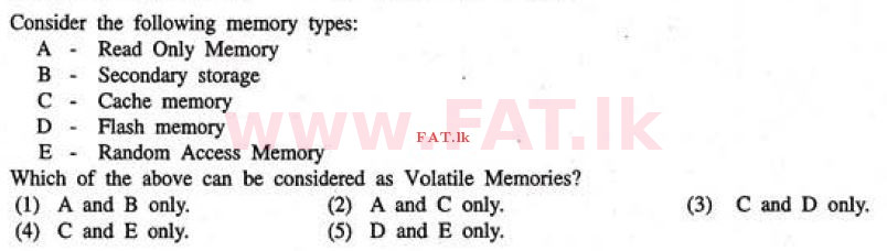 உள்ளூர் பாடத்திட்டம் : உயர்தரம் (உ/த) தகவல் தொடர்பாடல் தொழில்நுட்பம் - 2011 ஆகஸ்ட் - தாள்கள் I (English மொழிமூலம்) 30 1