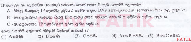 National Syllabus : Advanced Level (A/L) Information & Communication Technology ICT - 2016 August - Paper I (සිංහල Medium) 20 1