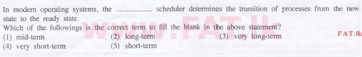 දේශීය විෂය නිර්දේශය : උසස් පෙළ (A/L) තොරතුරු හා සන්නිවේදන තාක්ෂණය (ICT) - 2016 අගෝස්තු - ප්‍රශ්න පත්‍රය I (English මාධ්‍යය) 9 1