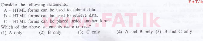 දේශීය විෂය නිර්දේශය : උසස් පෙළ (A/L) තොරතුරු හා සන්නිවේදන තාක්ෂණය (ICT) - 2016 අගෝස්තු - ප්‍රශ්න පත්‍රය I (English මාධ්‍යය) 15 1