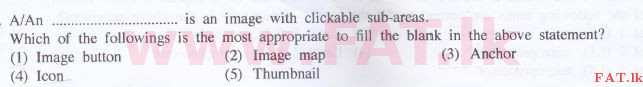 දේශීය විෂය නිර්දේශය : උසස් පෙළ (A/L) තොරතුරු හා සන්නිවේදන තාක්ෂණය (ICT) - 2016 අගෝස්තු - ප්‍රශ්න පත්‍රය I (English මාධ්‍යය) 16 1