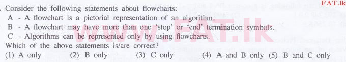 දේශීය විෂය නිර්දේශය : උසස් පෙළ (A/L) තොරතුරු හා සන්නිවේදන තාක්ෂණය (ICT) - 2016 අගෝස්තු - ප්‍රශ්න පත්‍රය I (English මාධ්‍යය) 28 1