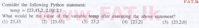 දේශීය විෂය නිර්දේශය : උසස් පෙළ (A/L) තොරතුරු හා සන්නිවේදන තාක්ෂණය (ICT) - 2016 අගෝස්තු - ප්‍රශ්න පත්‍රය I (English මාධ්‍යය) 31 1