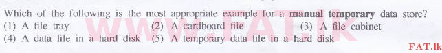 දේශීය විෂය නිර්දේශය : උසස් පෙළ (A/L) තොරතුරු හා සන්නිවේදන තාක්ෂණය (ICT) - 2016 අගෝස්තු - ප්‍රශ්න පත්‍රය I (English මාධ්‍යය) 33 1