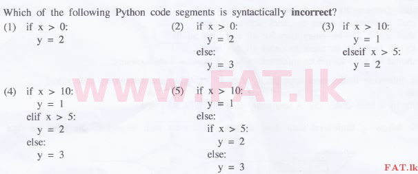 දේශීය විෂය නිර්දේශය : උසස් පෙළ (A/L) තොරතුරු හා සන්නිවේදන තාක්ෂණය (ICT) - 2016 අගෝස්තු - ප්‍රශ්න පත්‍රය I (English මාධ්‍යය) 39 1