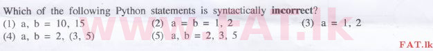 දේශීය විෂය නිර්දේශය : උසස් පෙළ (A/L) තොරතුරු හා සන්නිවේදන තාක්ෂණය (ICT) - 2016 අගෝස්තු - ප්‍රශ්න පත්‍රය I (English මාධ්‍යය) 41 1