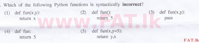 දේශීය විෂය නිර්දේශය : උසස් පෙළ (A/L) තොරතුරු හා සන්නිවේදන තාක්ෂණය (ICT) - 2016 අගෝස්තු - ප්‍රශ්න පත්‍රය I (English මාධ්‍යය) 50 1