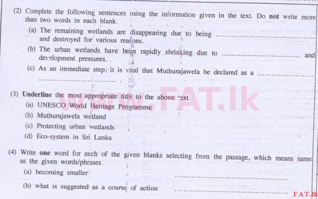 National Syllabus : Advanced Level (A/L) English Language - 2014 August - Paper II (English Medium) 9 2