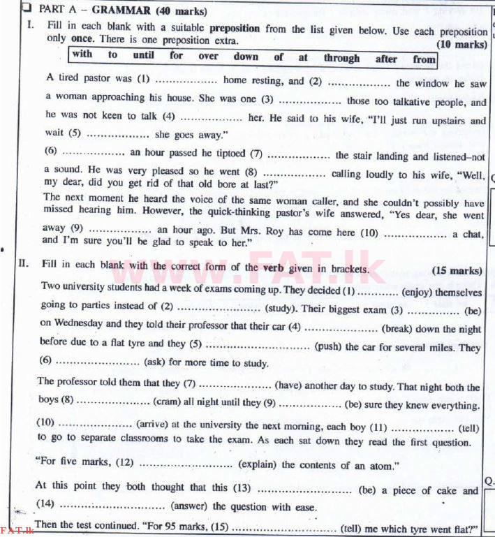 National Syllabus : Advanced Level (A/L) English Language - 2016 August - Paper I (English Medium) 1 1