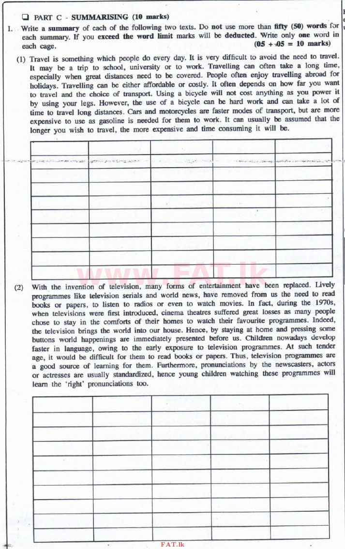 உள்ளூர் பாடத்திட்டம் : உயர்தரம் (உ/த) ஆங்கிலம் - 2016 ஆகஸ்ட் - தாள்கள் I (English மொழிமூலம்) 3 1