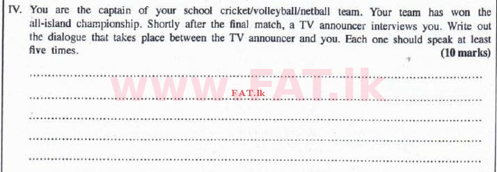 National Syllabus : Advanced Level (A/L) English Language - 2016 August - Paper II (English Medium) 2 3