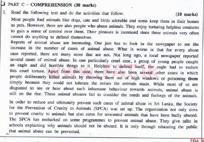 உள்ளூர் பாடத்திட்டம் : உயர்தரம் (உ/த) ஆங்கிலம் - 2016 ஆகஸ்ட் - தாள்கள் II (English மொழிமூலம்) 3 1