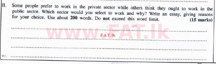 உள்ளூர் பாடத்திட்டம் : உயர்தரம் (உ/த) ஆங்கிலம் - 2016 ஆகஸ்ட் - தாள்கள் II (English மொழிமூலம்) 4 2