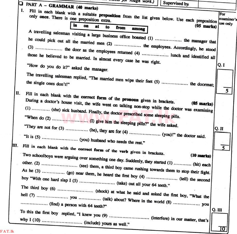 உள்ளூர் பாடத்திட்டம் : உயர்தரம் (உ/த) ஆங்கிலம் - 2017 ஆகஸ்ட் - தாள்கள் I (English மொழிமூலம்) 1 1