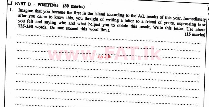දේශීය විෂය නිර්දේශය : උසස් පෙළ (A/L) ඉංග්‍රීසි භාෂාව - 2017 අගෝස්තු - ප්‍රශ්න පත්‍රය I (English මාධ්‍යය) 4 1