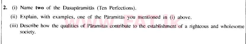 දේශීය විෂය නිර්දේශය : සාමාන්‍ය පෙළ (O/L) බුද්ධ ධර්මය - 2016 දෙසැම්බර් - ප්‍රශ්න පත්‍රය II (නව විෂය නිර්දේශය) (English මාධ්‍යය) 2 1