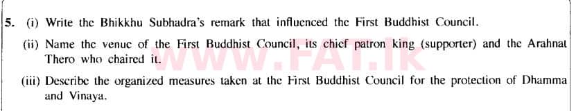 දේශීය විෂය නිර්දේශය : සාමාන්‍ය පෙළ (O/L) බුද්ධ ධර්මය - 2016 දෙසැම්බර් - ප්‍රශ්න පත්‍රය II (නව විෂය නිර්දේශය) (English මාධ්‍යය) 5 1