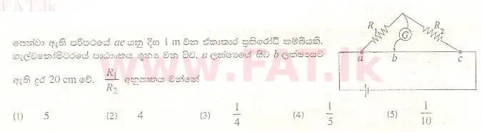 National Syllabus : Advanced Level (A/L) Physics - 2008 August - Paper I (සිංහල Medium) 11 1