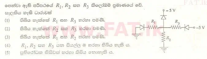 දේශීය විෂය නිර්දේශය : උසස් පෙළ (A/L) භෞතික විද්‍යාව - 2008 අගෝස්තු - ප්‍රශ්න පත්‍රය I (සිංහල මාධ්‍යය) 42 1