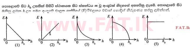 உள்ளூர் பாடத்திட்டம் : உயர்தரம் (உ/த) பௌதீகவியல் - 2014 ஆகஸ்ட் - தாள்கள் I (සිංහල மொழிமூலம்) 10 1