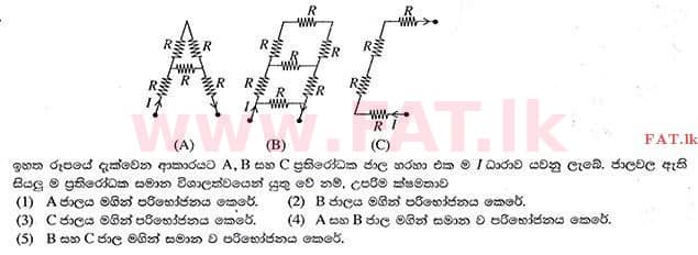உள்ளூர் பாடத்திட்டம் : உயர்தரம் (உ/த) பௌதீகவியல் - 2014 ஆகஸ்ட் - தாள்கள் I (සිංහල மொழிமூலம்) 24 1