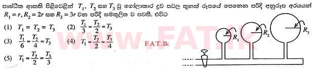 உள்ளூர் பாடத்திட்டம் : உயர்தரம் (உ/த) பௌதீகவியல் - 2014 ஆகஸ்ட் - தாள்கள் I (සිංහල மொழிமூலம்) 36 1