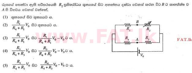உள்ளூர் பாடத்திட்டம் : உயர்தரம் (உ/த) பௌதீகவியல் - 2014 ஆகஸ்ட் - தாள்கள் I (සිංහල மொழிமூலம்) 48 1