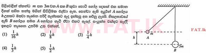 National Syllabus : Advanced Level (A/L) Physics - 2012 August - Paper I (සිංහල Medium) 21 1