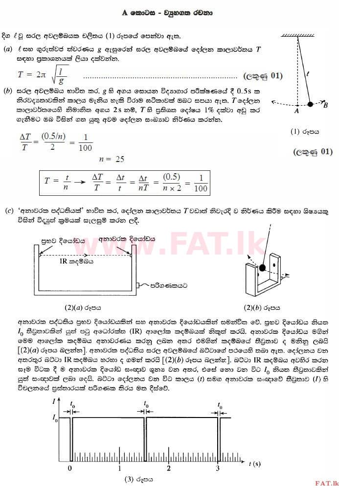 National Syllabus : Advanced Level (A/L) Physics - 2015 August - Paper II (සිංහල Medium) 1 3528