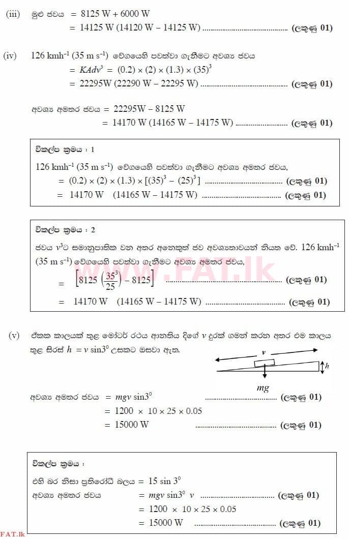National Syllabus : Advanced Level (A/L) Physics - 2015 August - Paper II (සිංහල Medium) 5 3539