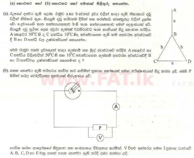National Syllabus : Advanced Level (A/L) Physics - 1999 August - Paper II B (සිංහල Medium) 6 1