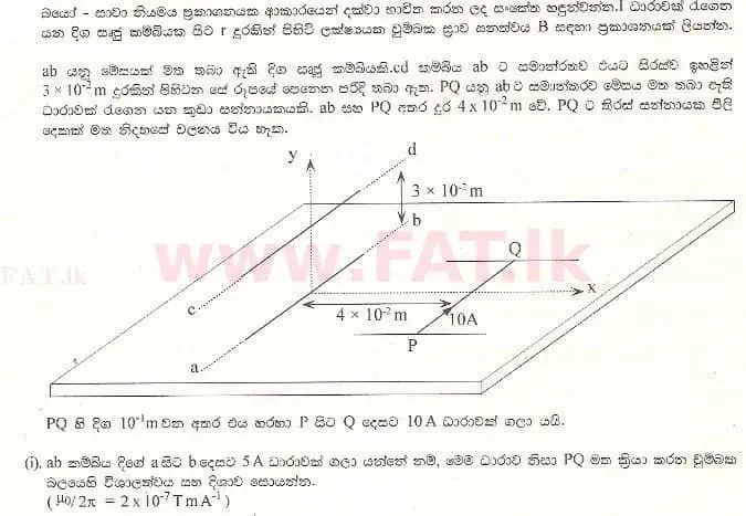 உள்ளூர் பாடத்திட்டம் : உயர்தரம் (உ/த) பௌதீகவியல் - 1997 ஆகஸ்ட் - தாள்கள் II B (සිංහල மொழிமூலம்) 5 1