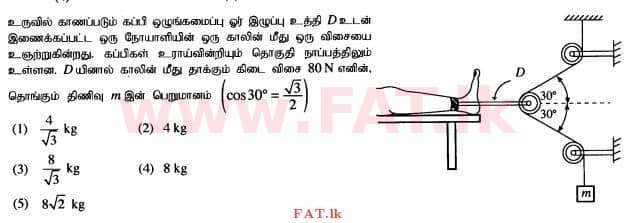 உள்ளூர் பாடத்திட்டம் : உயர்தரம் (உ/த) பௌதீகவியல் - 2015 ஆகஸ்ட் - தாள்கள் I (தமிழ் மொழிமூலம்) 8 1