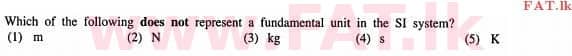 National Syllabus : Advanced Level (A/L) Physics - 2012 August - Paper I (English Medium) 1 1