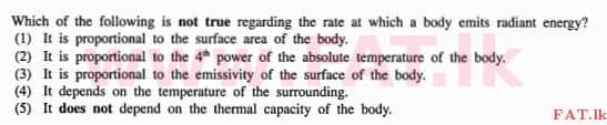 National Syllabus : Advanced Level (A/L) Physics - 2012 August - Paper I (English Medium) 15 1