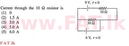 National Syllabus : Advanced Level (A/L) Physics - 2012 August - Paper I (English Medium) 36 1