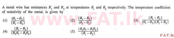 National Syllabus : Advanced Level (A/L) Physics - 2012 August - Paper I (English Medium) 37 1