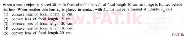 National Syllabus : Advanced Level (A/L) Physics - 2015 August - Paper I (English Medium) 18 1