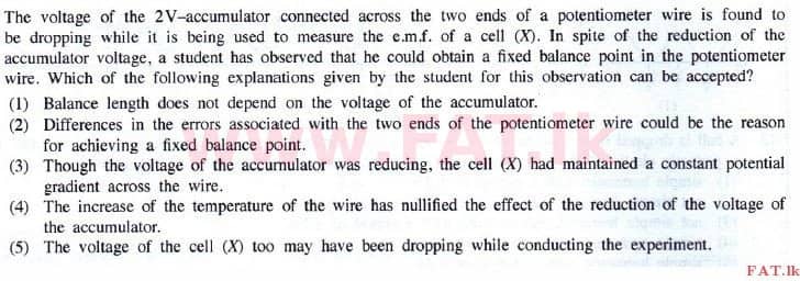 National Syllabus : Advanced Level (A/L) Physics - 2015 August - Paper I (English Medium) 19 1
